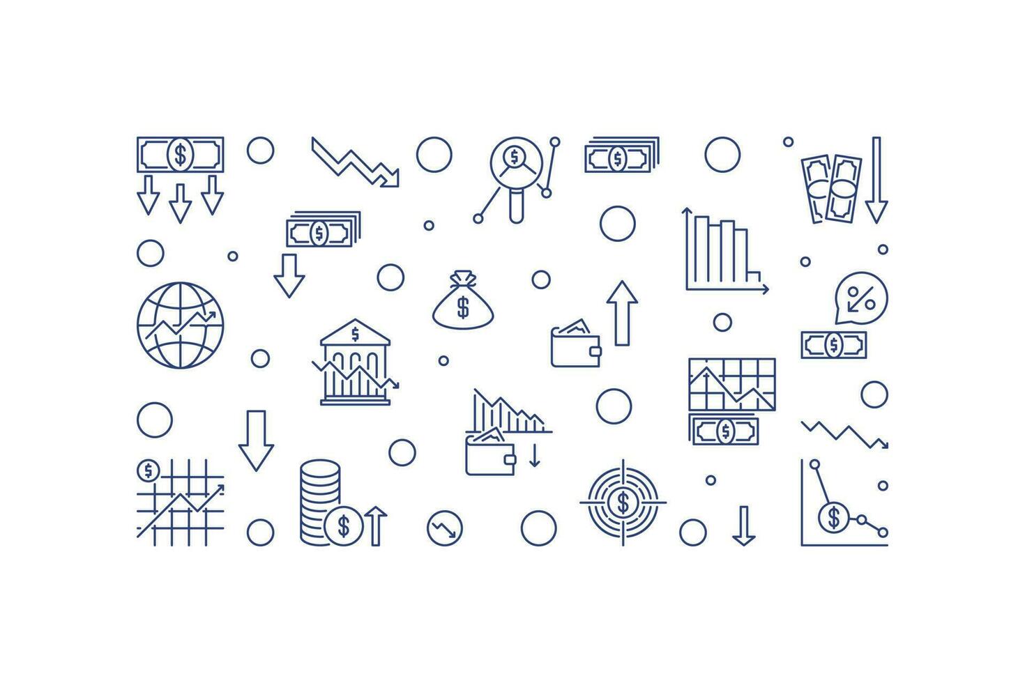 Monetary and Fiscal Policy horizontal banner - vector Macroeconomics illustration