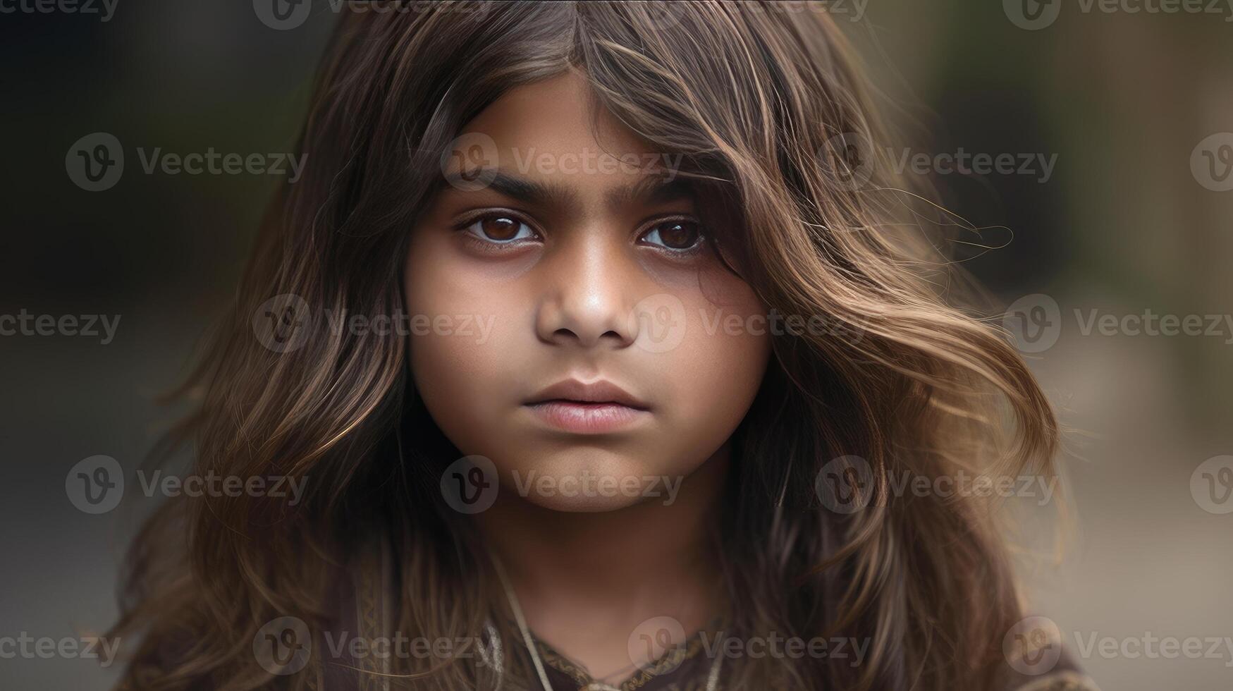 indian young boy with long hair divine look photo