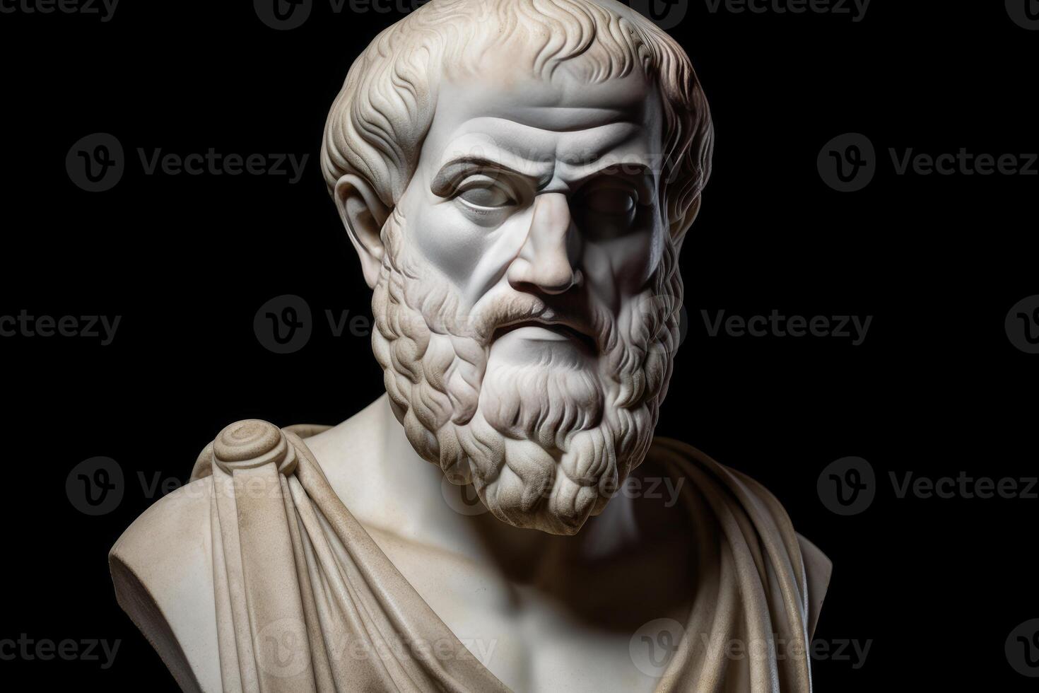busto de Aristóteles filósofo de antiguo Grecia cultura generativo ai foto