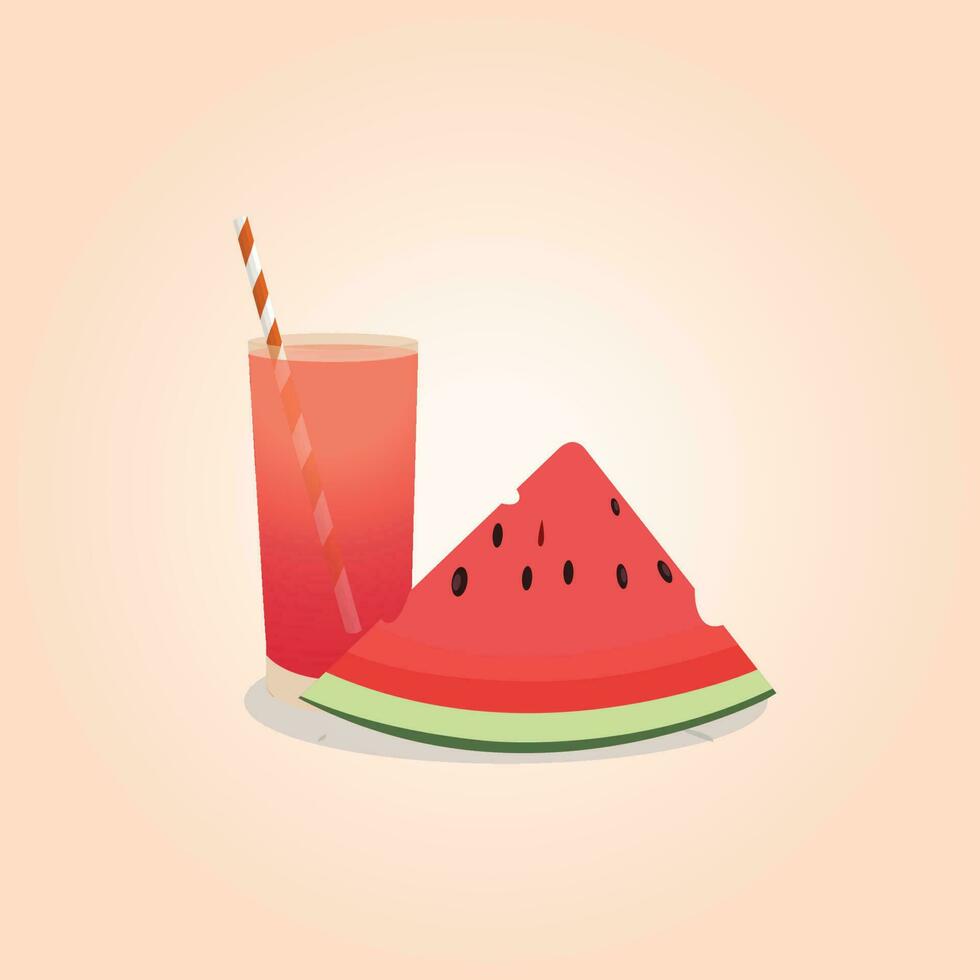 Watermelon juice premium vector illustration