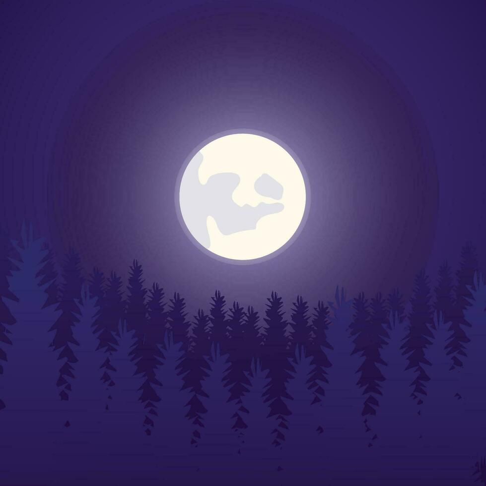 Moon in sky premium vector illustration