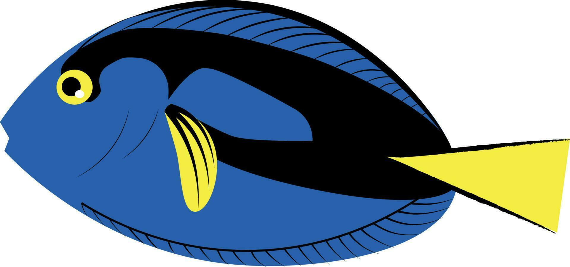 paleta pez cirujano azul Espiga vector