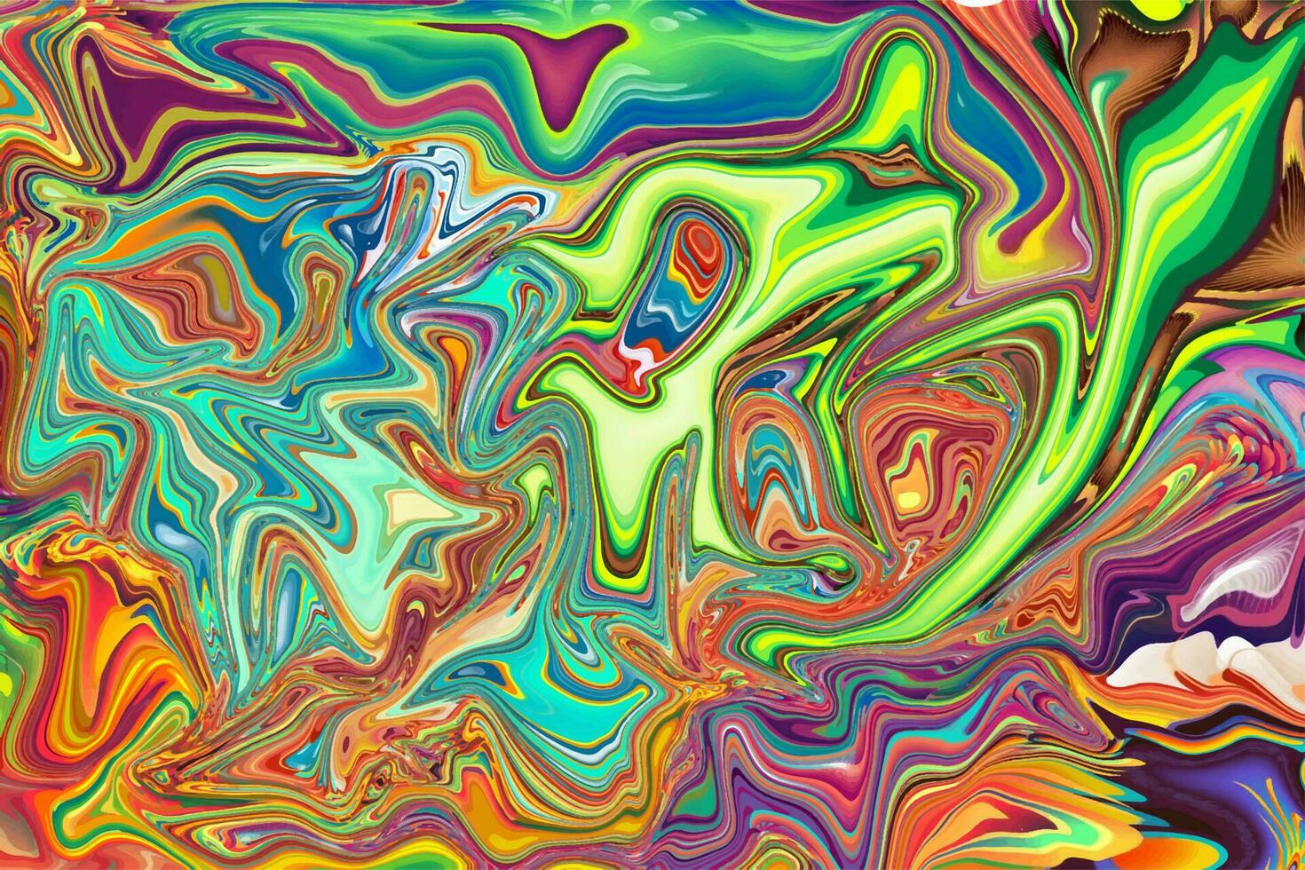 Bright colored abstract curved lines patterns. Liquid art. vector