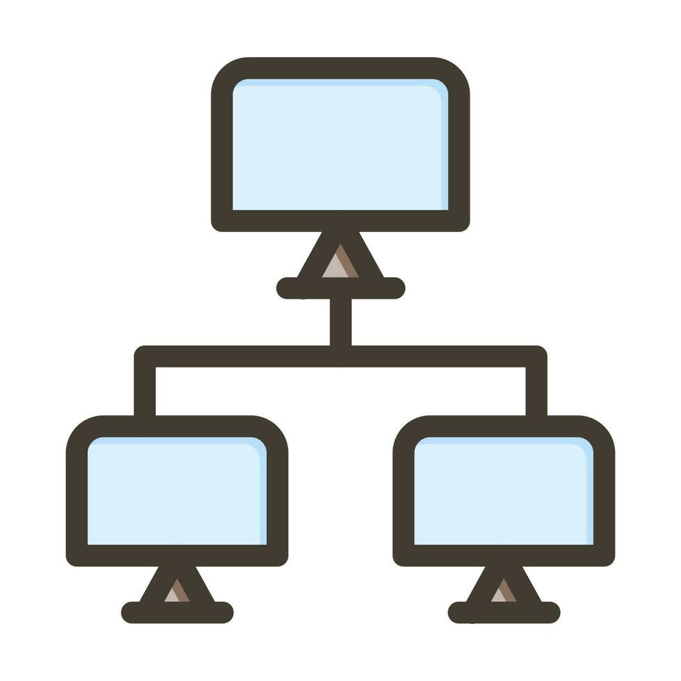 Peer To Peer Vector Thick Line Filled Colors Icon Design