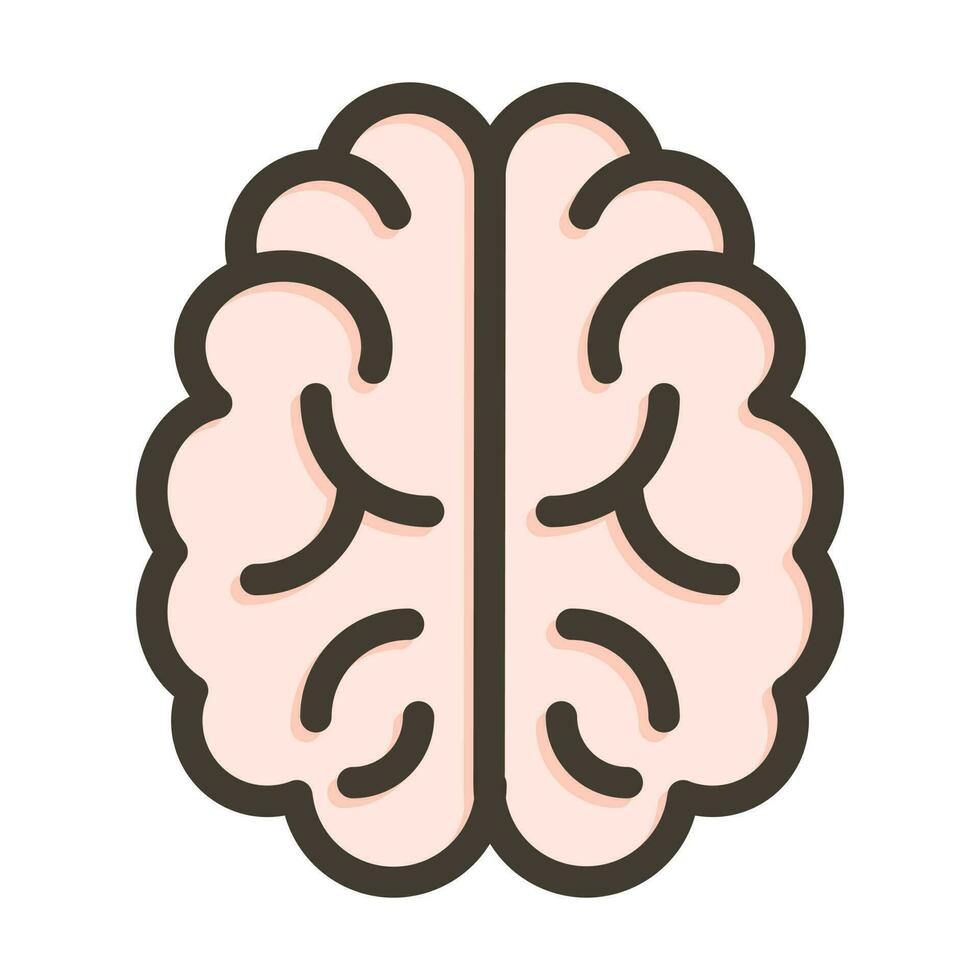 neurología vector grueso línea lleno colores icono diseño