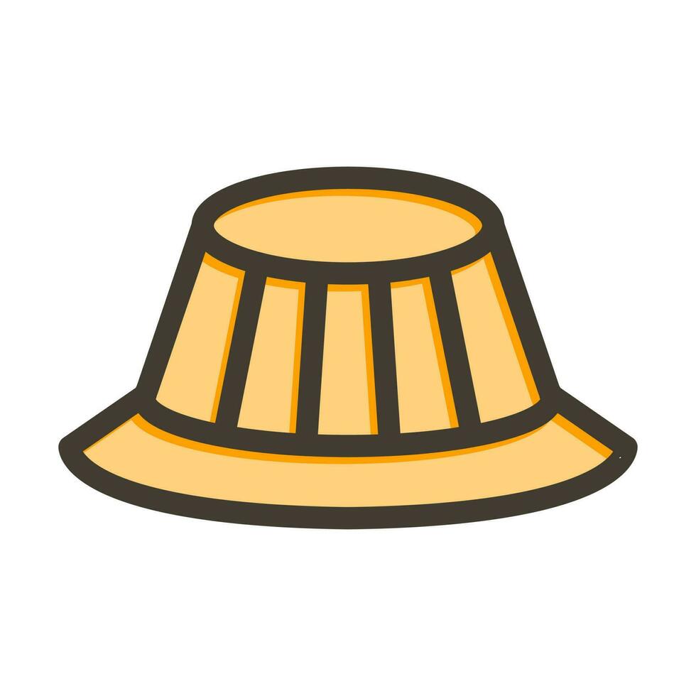 sombrero vector grueso línea lleno colores icono diseño