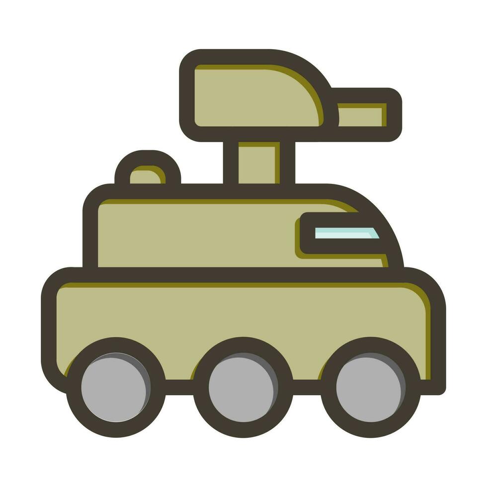 Armoured Van Vector Thick Line Filled Colors Icon Design