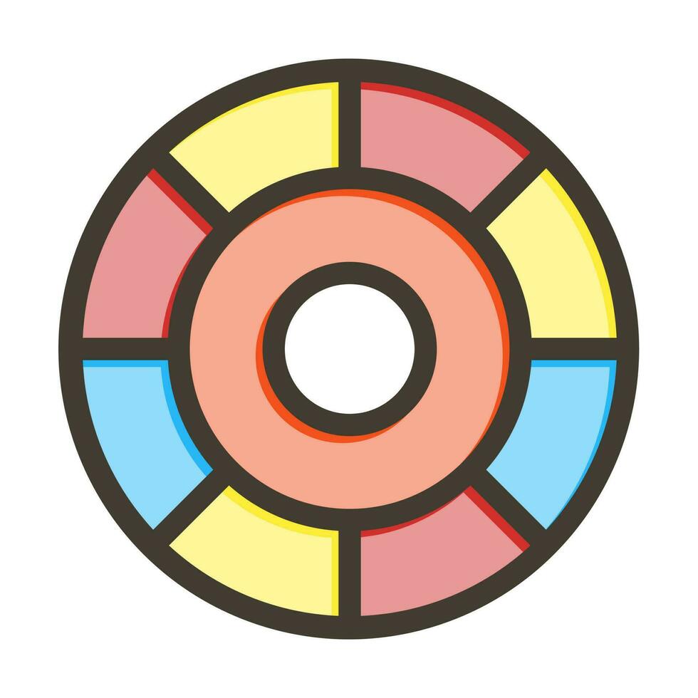 Color Wheel Vector Thick Line Filled Colors Icon Design