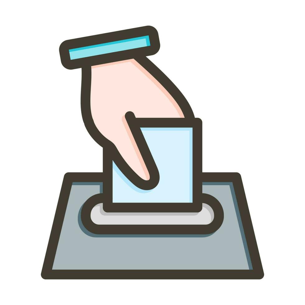 Voting Vector Thick Line Filled Colors Icon Design