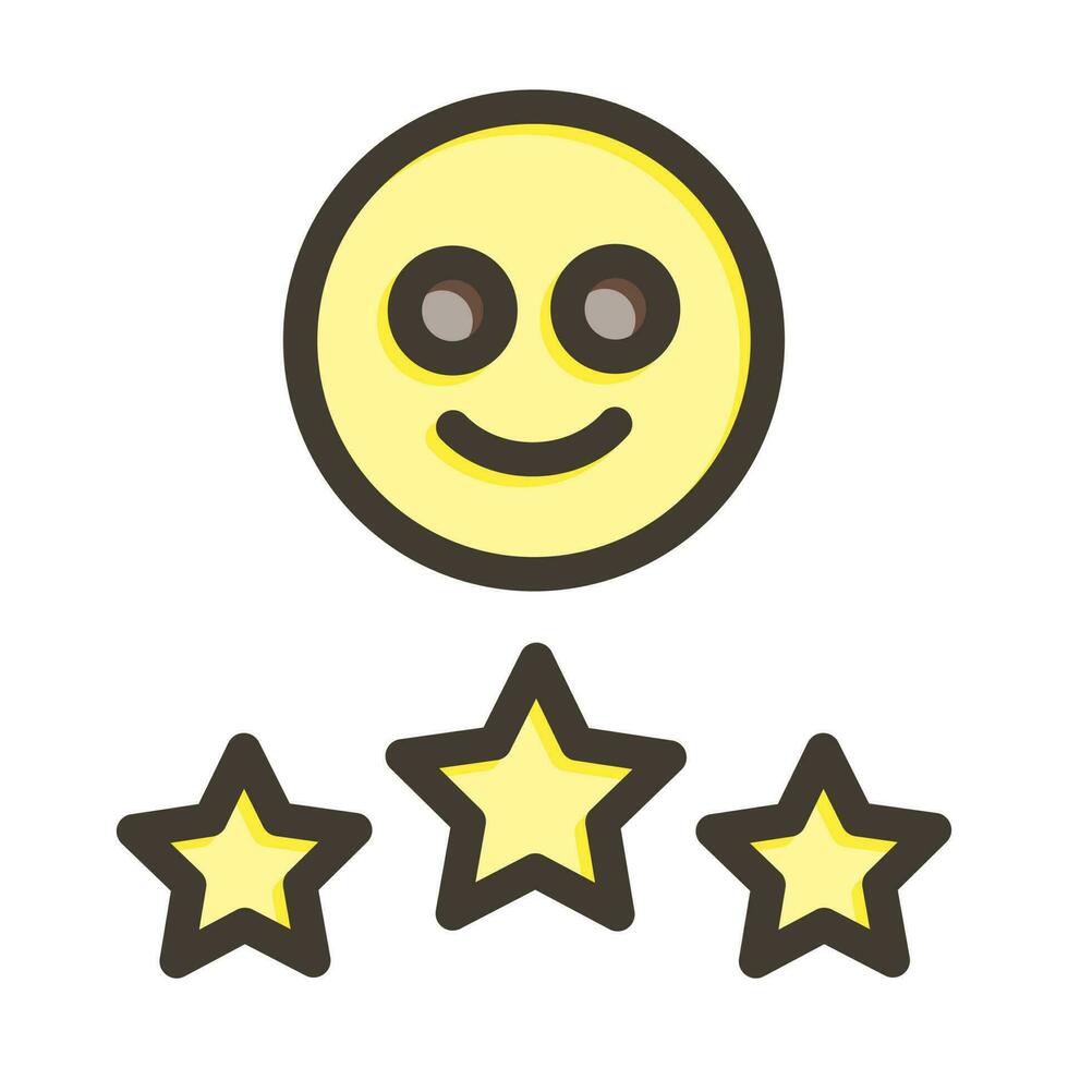 Satisfaction Vector Thick Line Filled Colors Icon Design