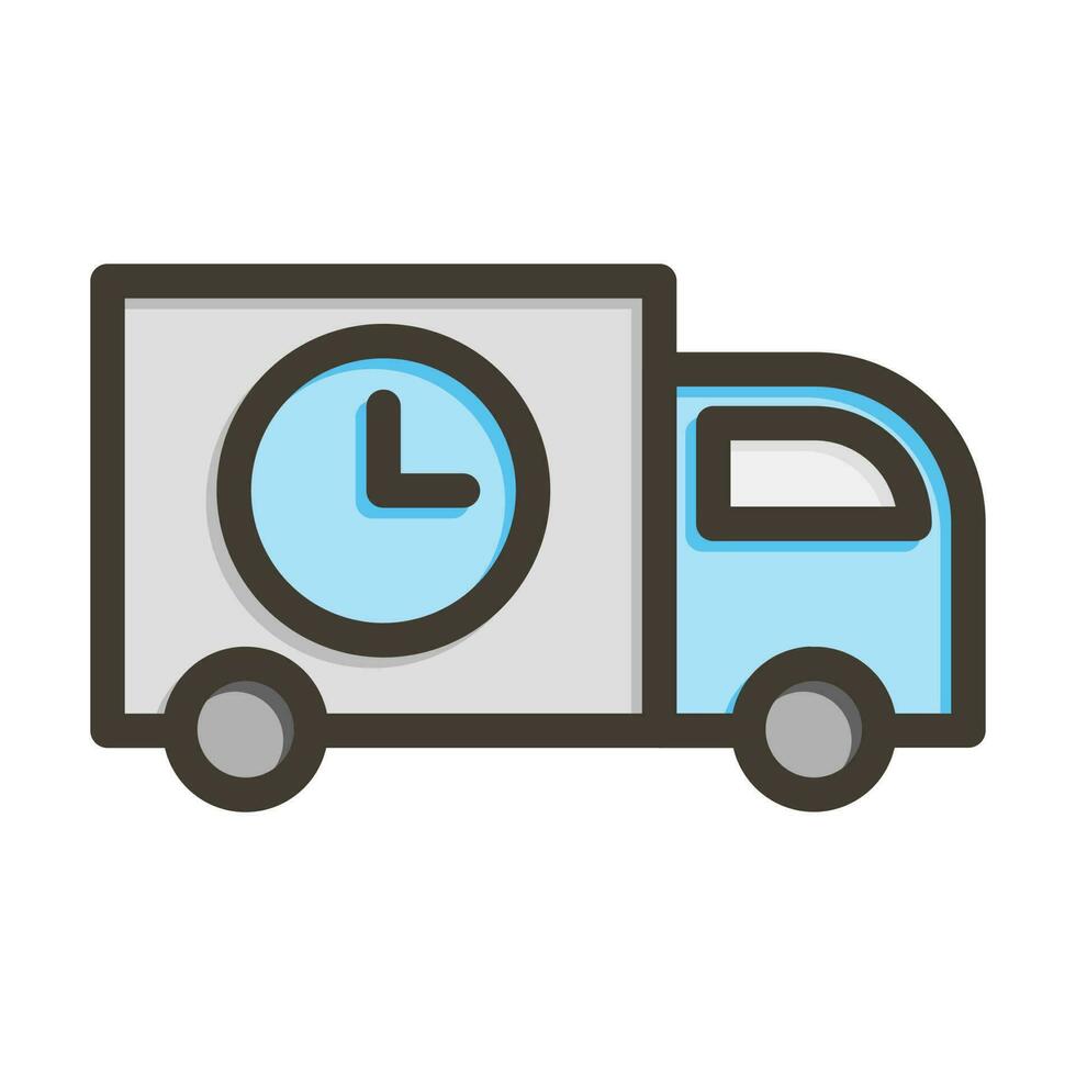 Shipping Time Vector Thick Line Filled Colors Icon Design