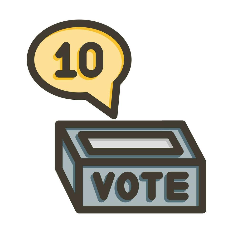 Number of vote Vector Thick Line Filled Colors Icon Design