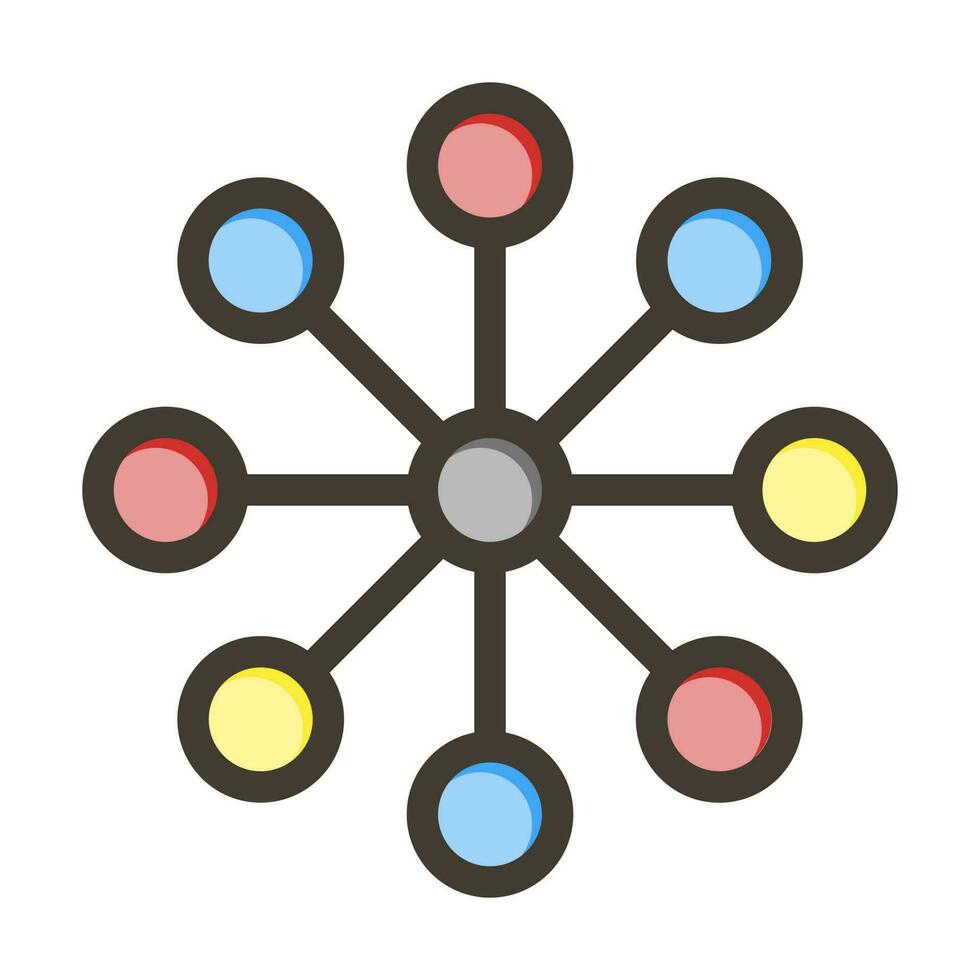 Network Vector Thick Line Filled Colors Icon Design