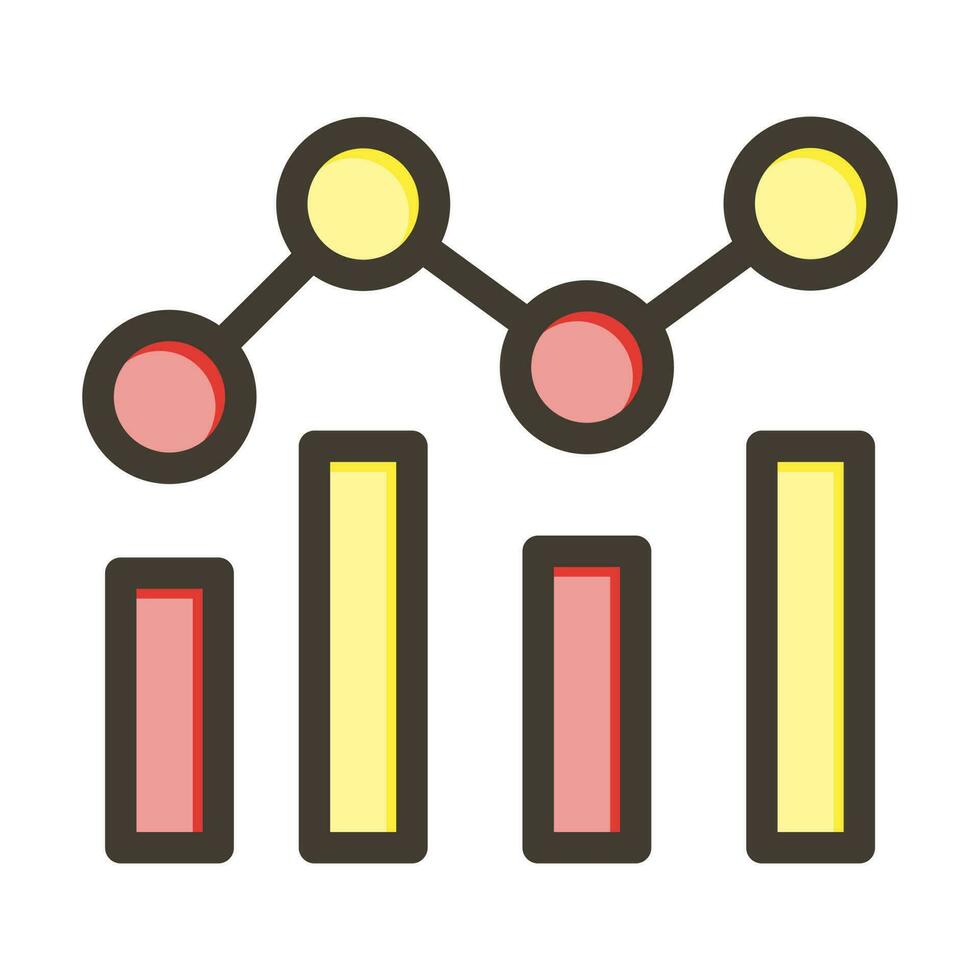 Data Analytics Vector Thick Line Filled Colors Icon Design