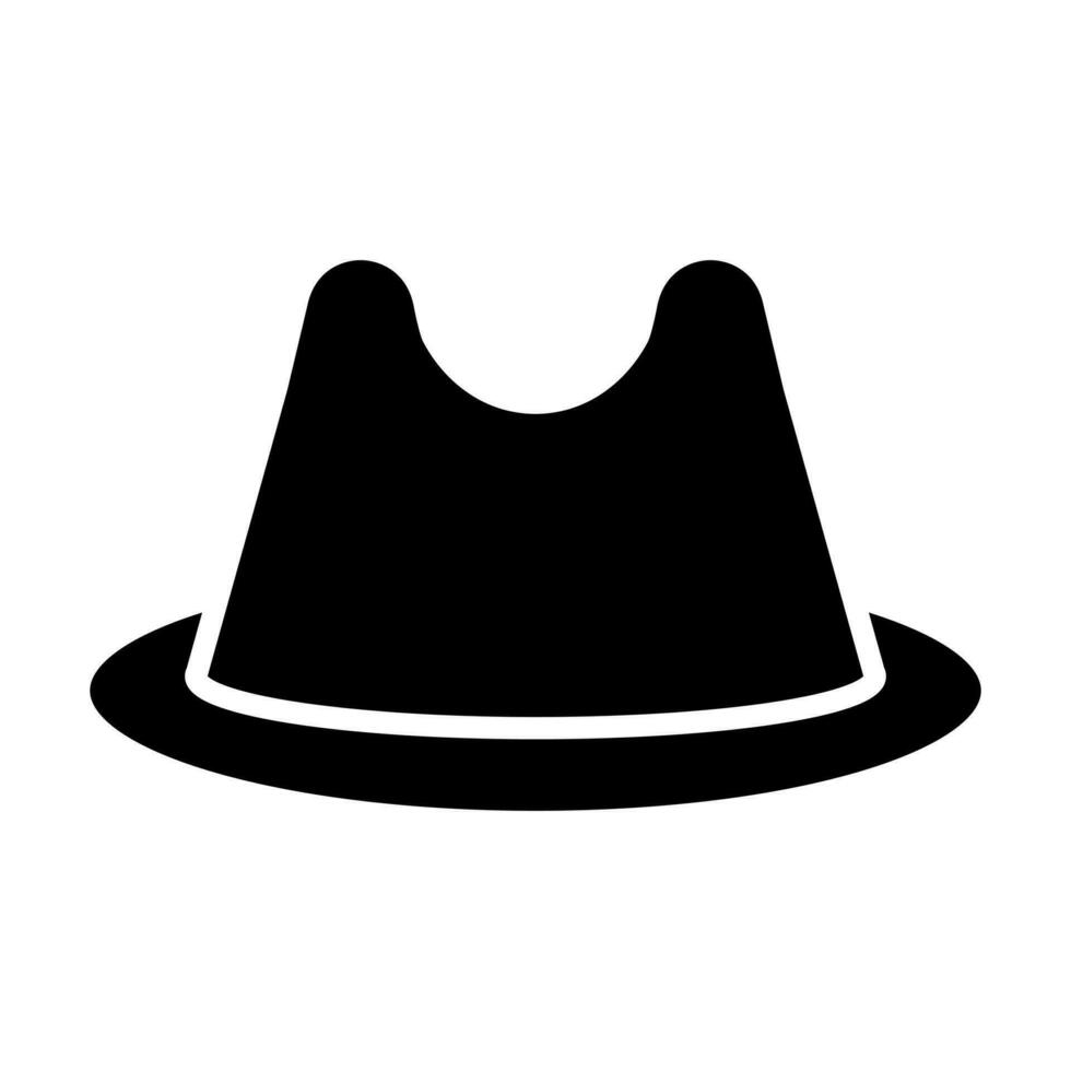 Fedora Hat Vector Glyph Icon Design