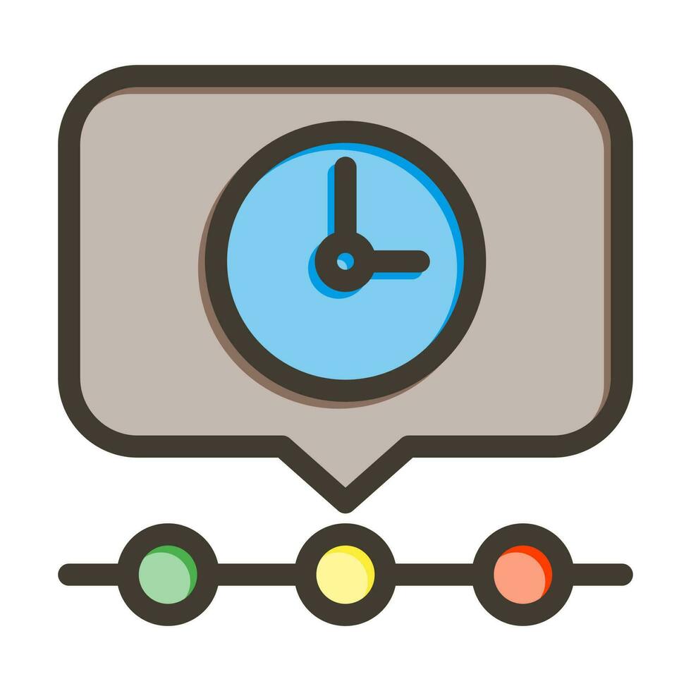 Time Line Vector Thick Line Filled Colors Icon Design