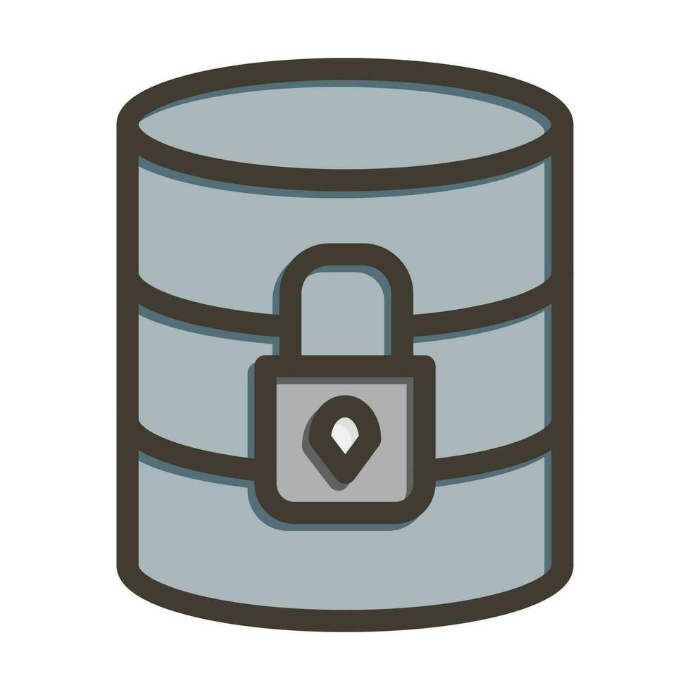 Data Protection Vector Thick Line Filled Colors Icon Design