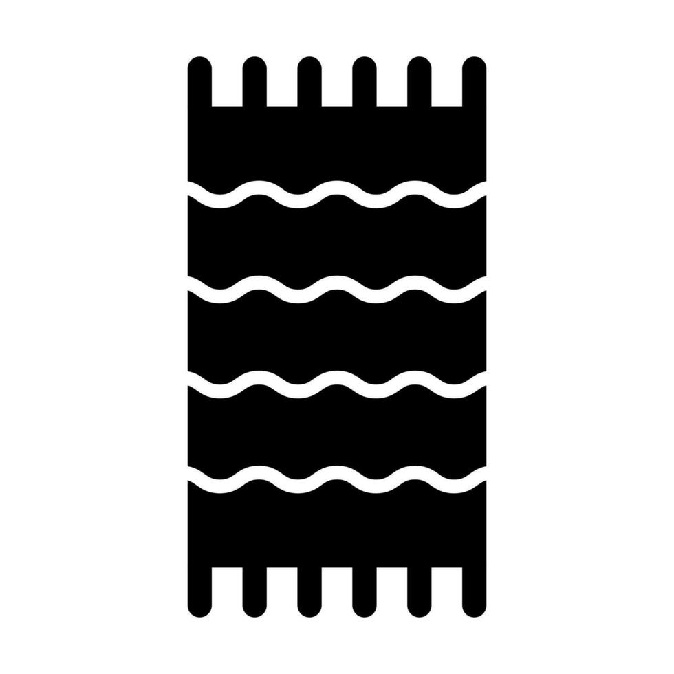 Beach Towel Vector Glyph Icon Design