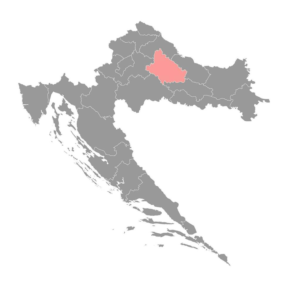 bjelovar bilogora mapa, subdivisiones de Croacia. vector ilustración.