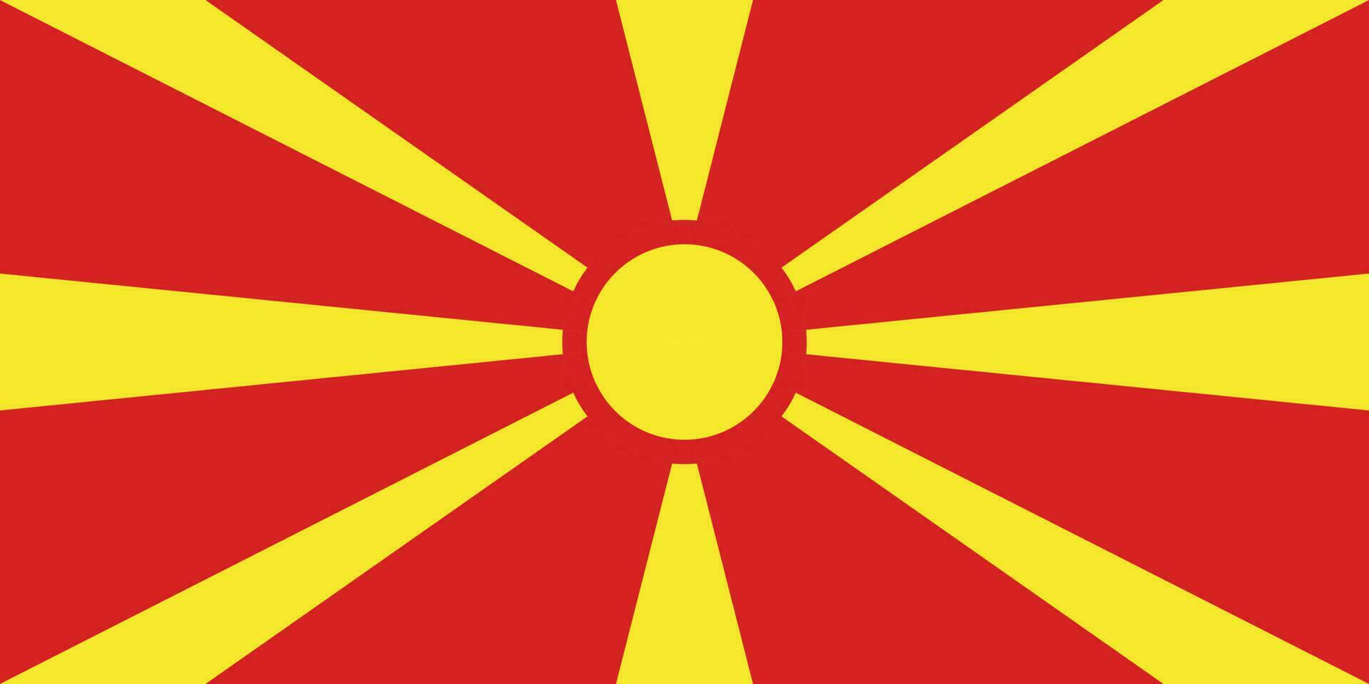 bandera de macedonia del norte, colores oficiales y proporción. ilustración vectorial vector