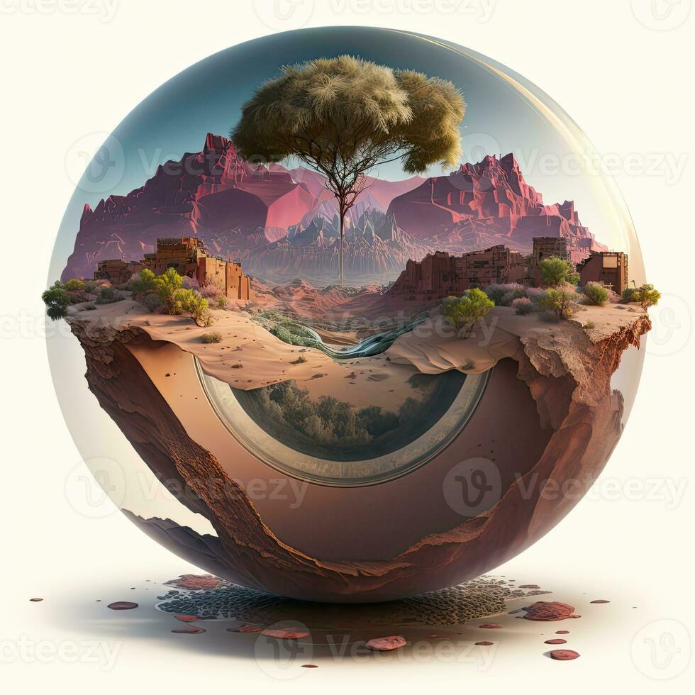 Ecology and Environment Conservation Concept, Hyper Realistic, AI-Generated, Digital Illustration. photo