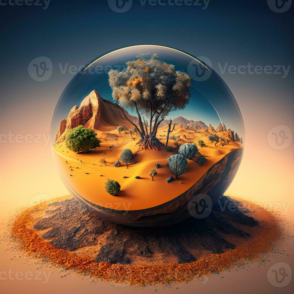 Ecology and Environment Conservation Concept, Hyper Realistic, AI-Generated, Digital Illustration. photo