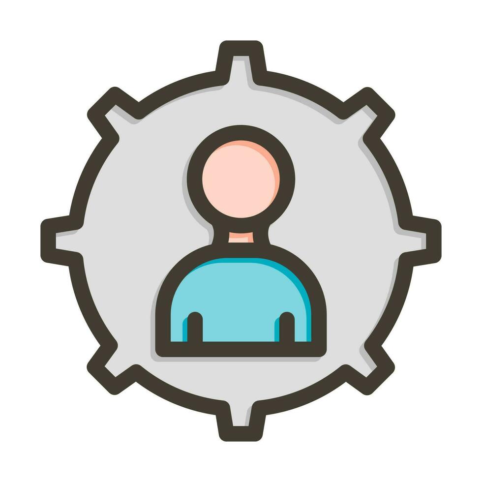 Management Vector Thick Line Filled Colors Icon Design