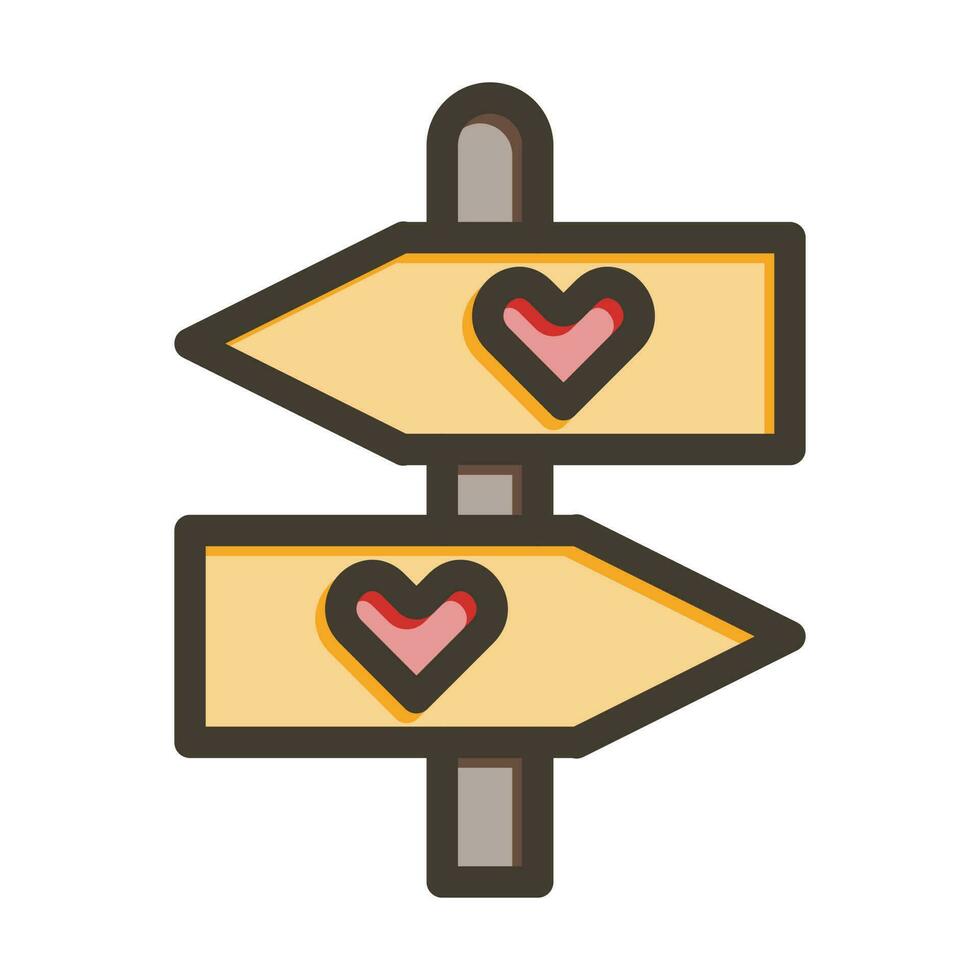 Direction Vector Thick Line Filled Colors Icon Design