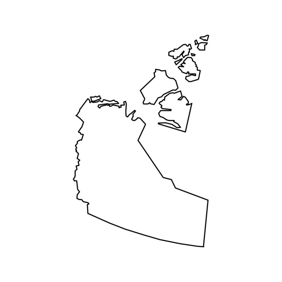 Northwest Territories map, province of Canada. Vector illustration.