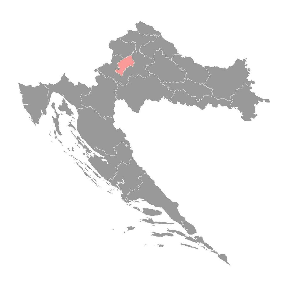 Zagreb map, subdivisions of Croatia. Vector illustration.