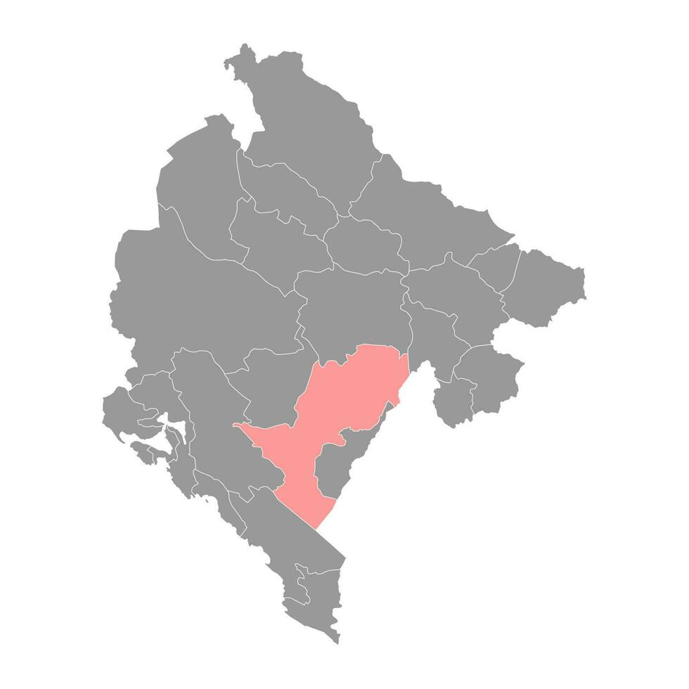 Podgorica Capital City map, administrative subdivision of Montenegro. Vector illustration.