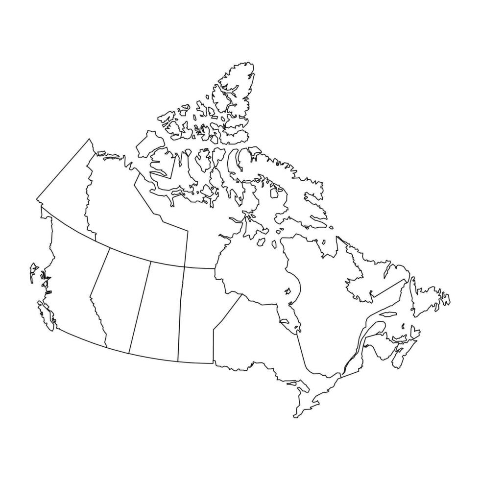 Canada map with provinces. Vector illustration.