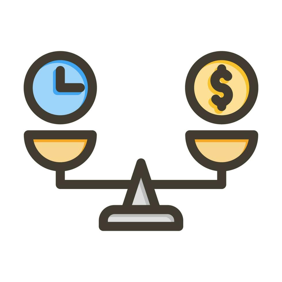 Time is Money Vector Thick Line Filled Colors Icon Design
