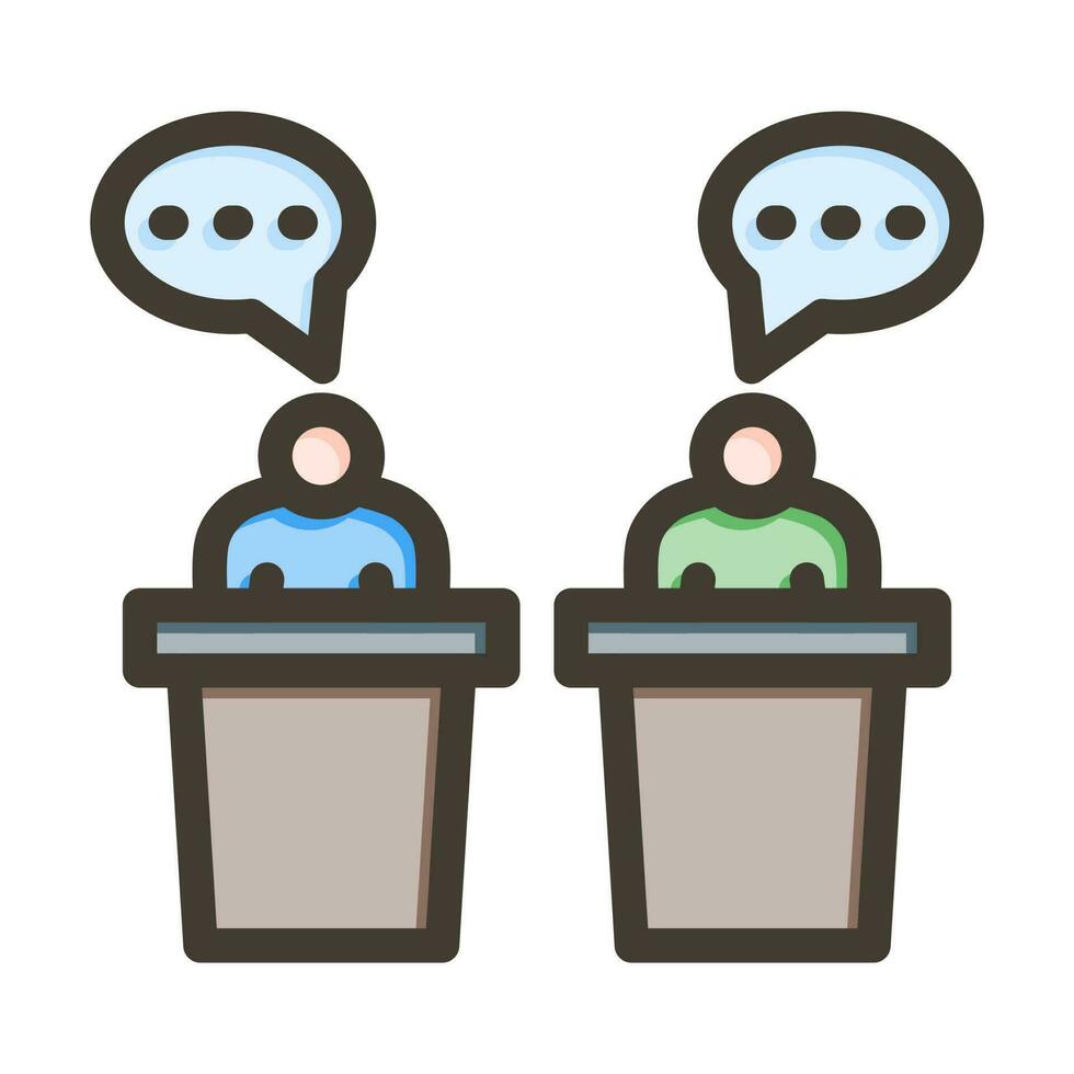 Debate Vector Thick Line Filled Colors Icon Design