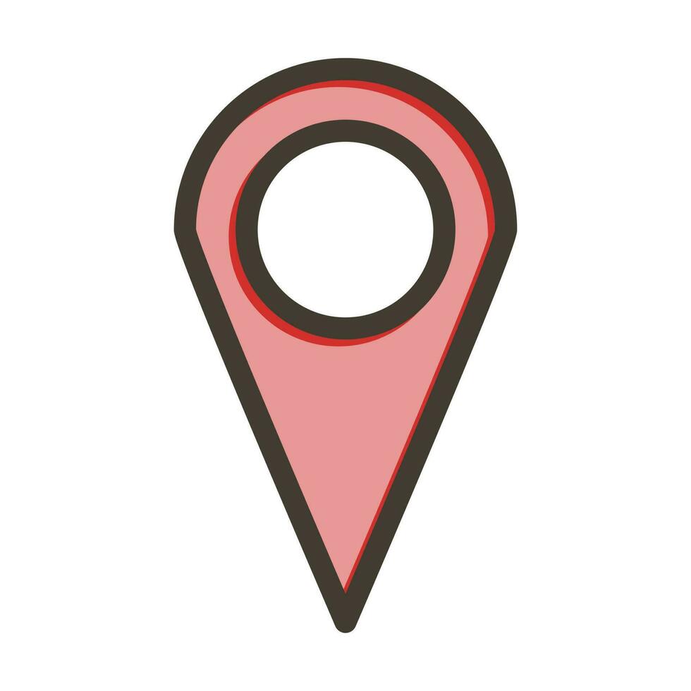 Location Vector Thick Line Filled Colors Icon Design