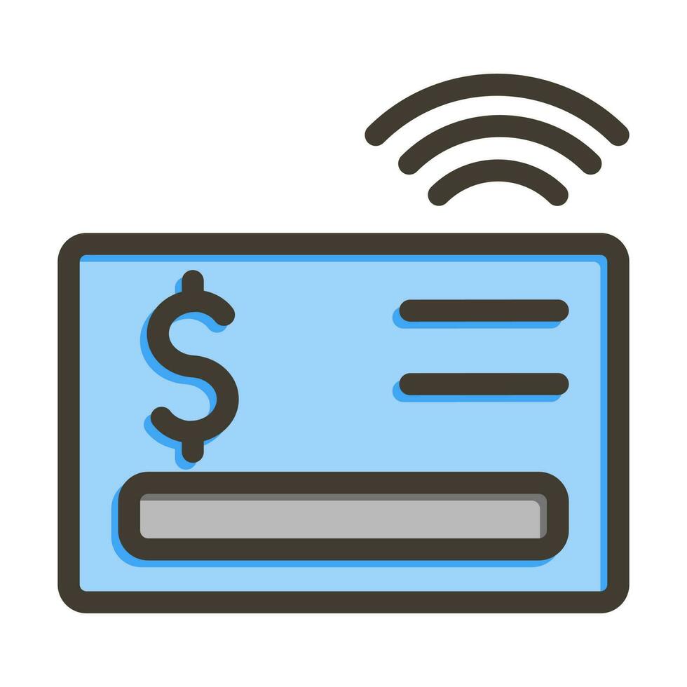 Contactless Vector Thick Line Filled Colors Icon Design
