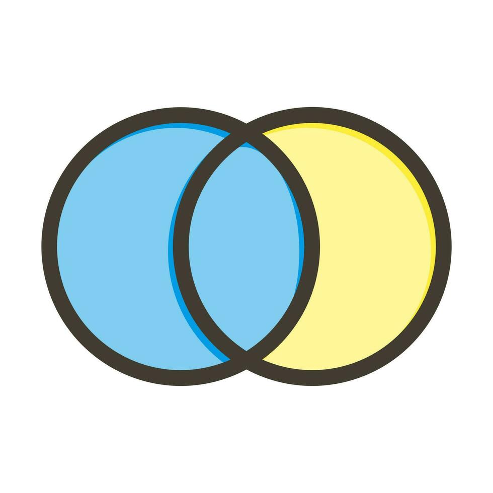 Overlap Vector Thick Line Filled Colors Icon Design