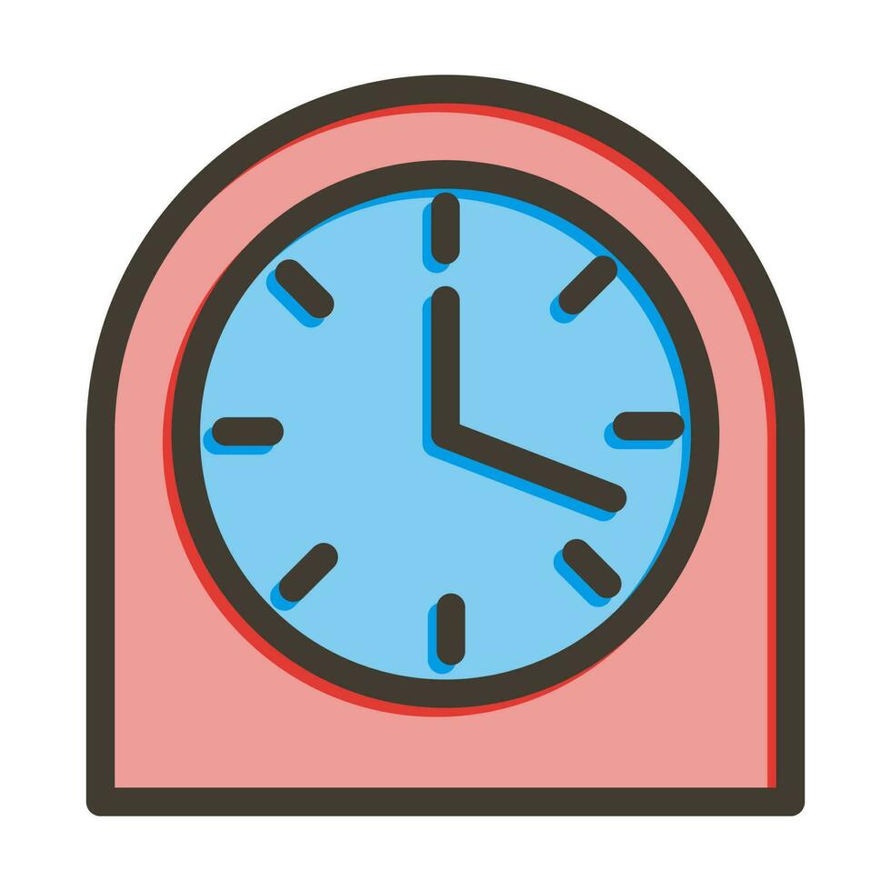Table Watch Vector Thick Line Filled Colors Icon Design