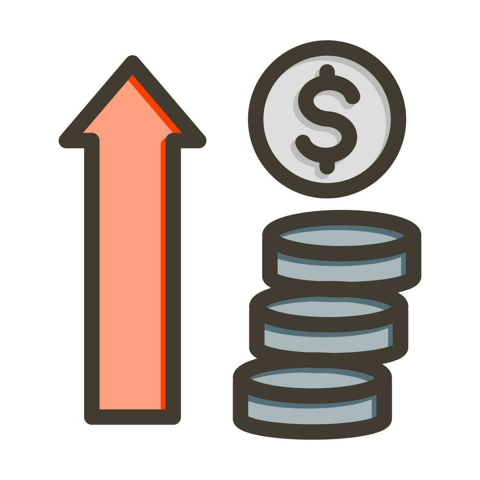 Profit Vector Thick Line Filled Colors Icon Design