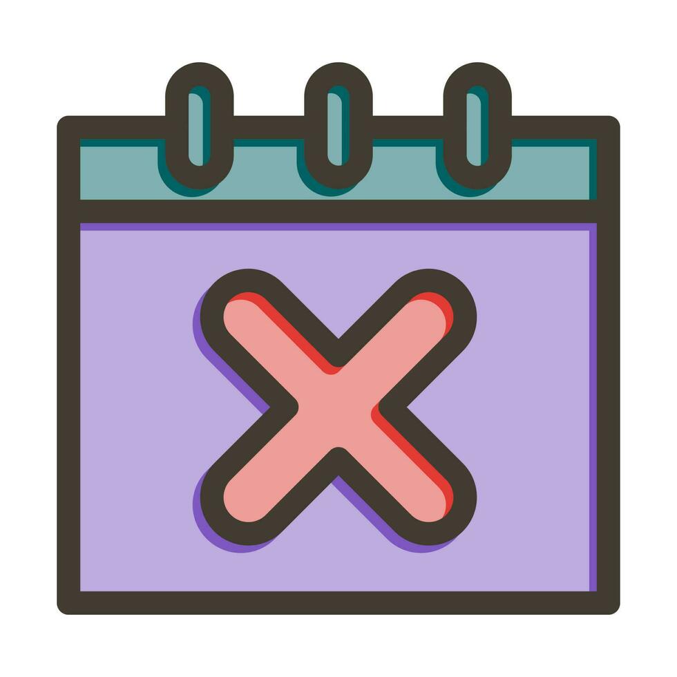 Cancel Event Vector Thick Line Filled Colors Icon Design