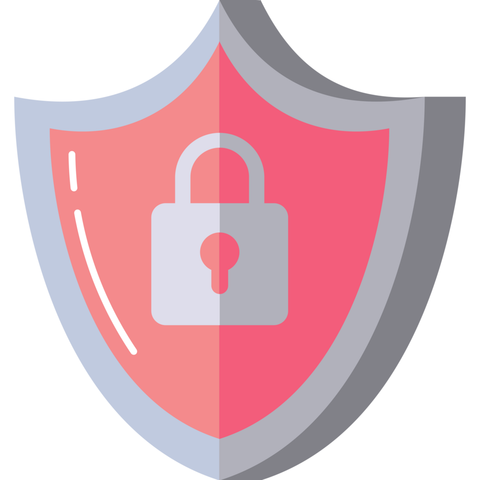 shield with safe padlock png