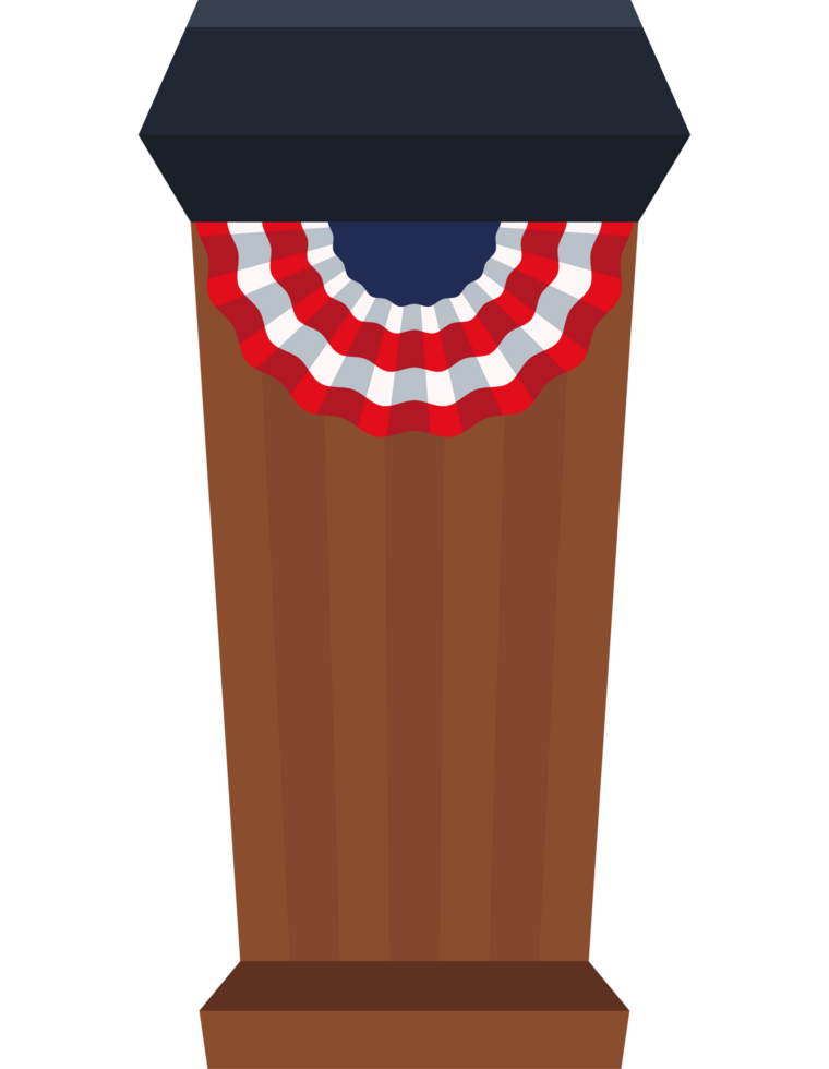usa flag in wooden tribune png