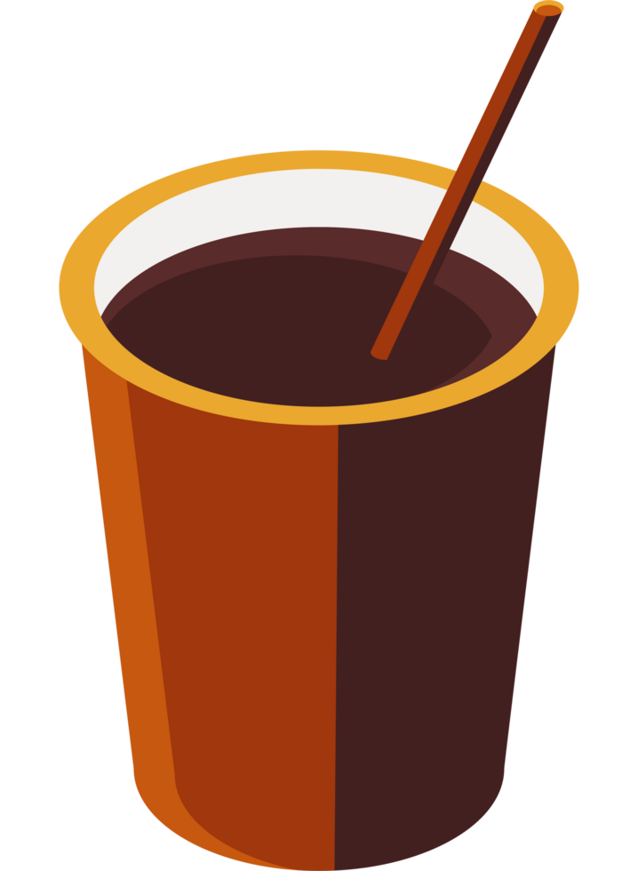 coffee cup with straw isometric png