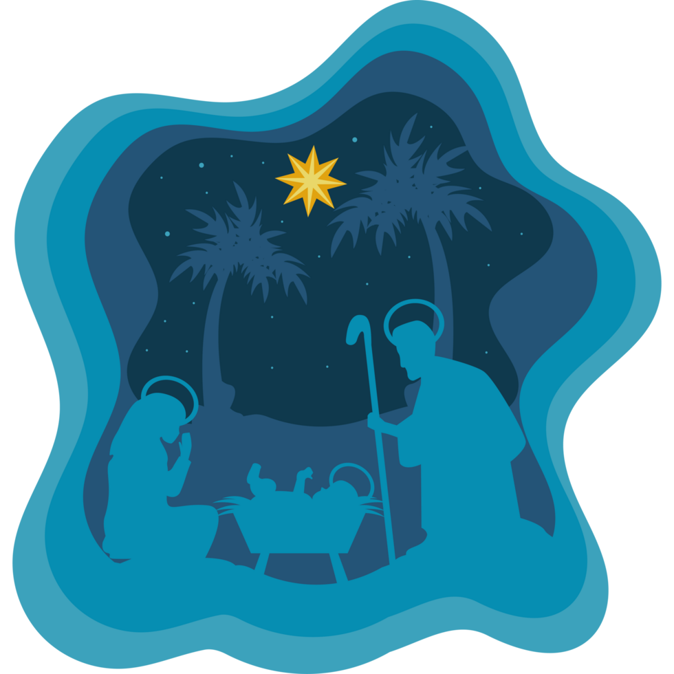 nativity manger characters silhouettes png