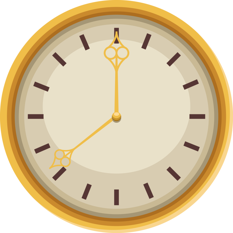 golden time clock watch png