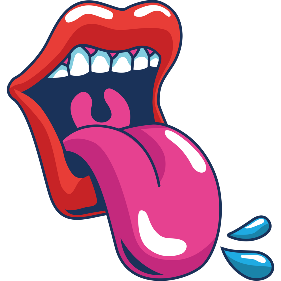 crazy mouth 90s pop art style png