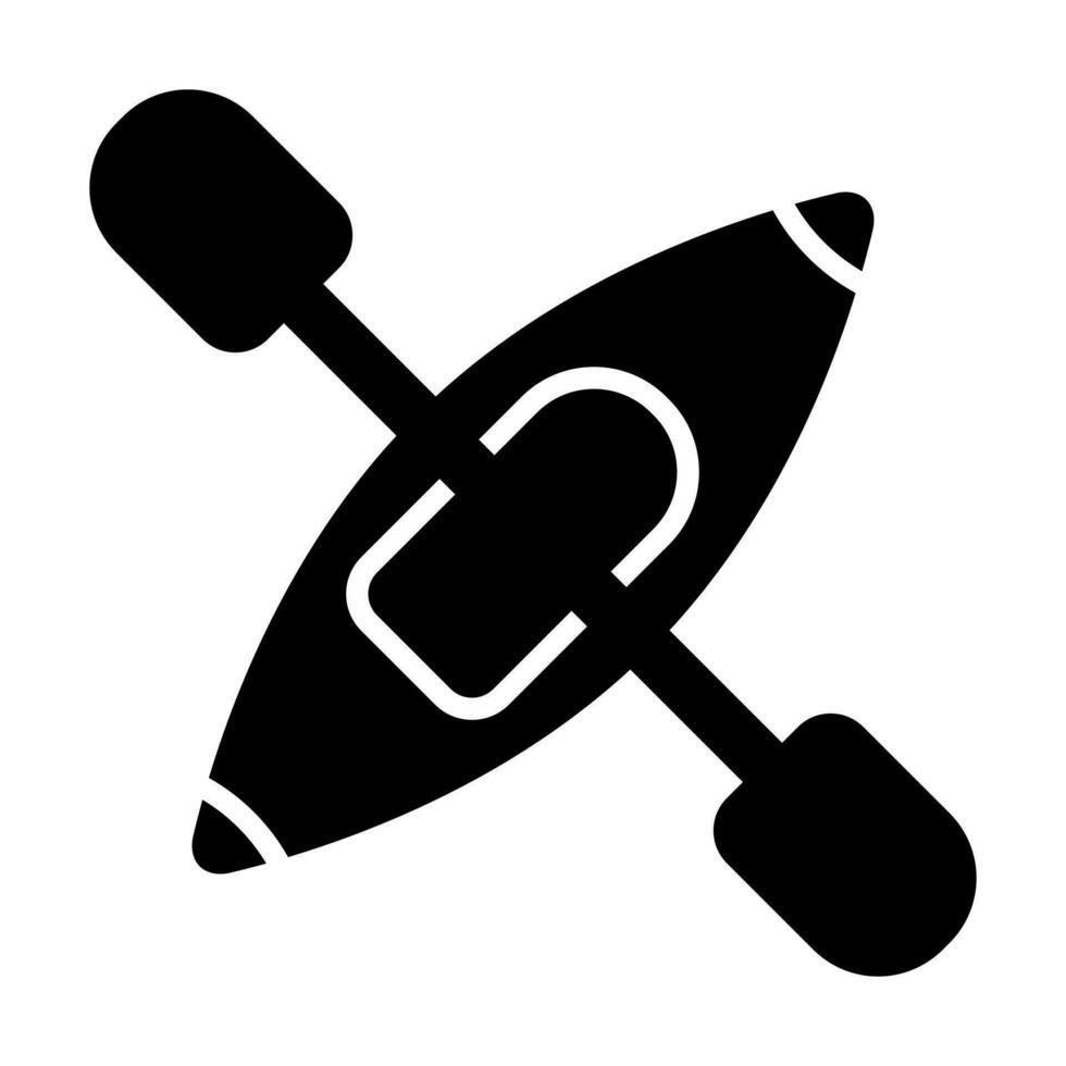 Kayak Vector Glyph Icon Design