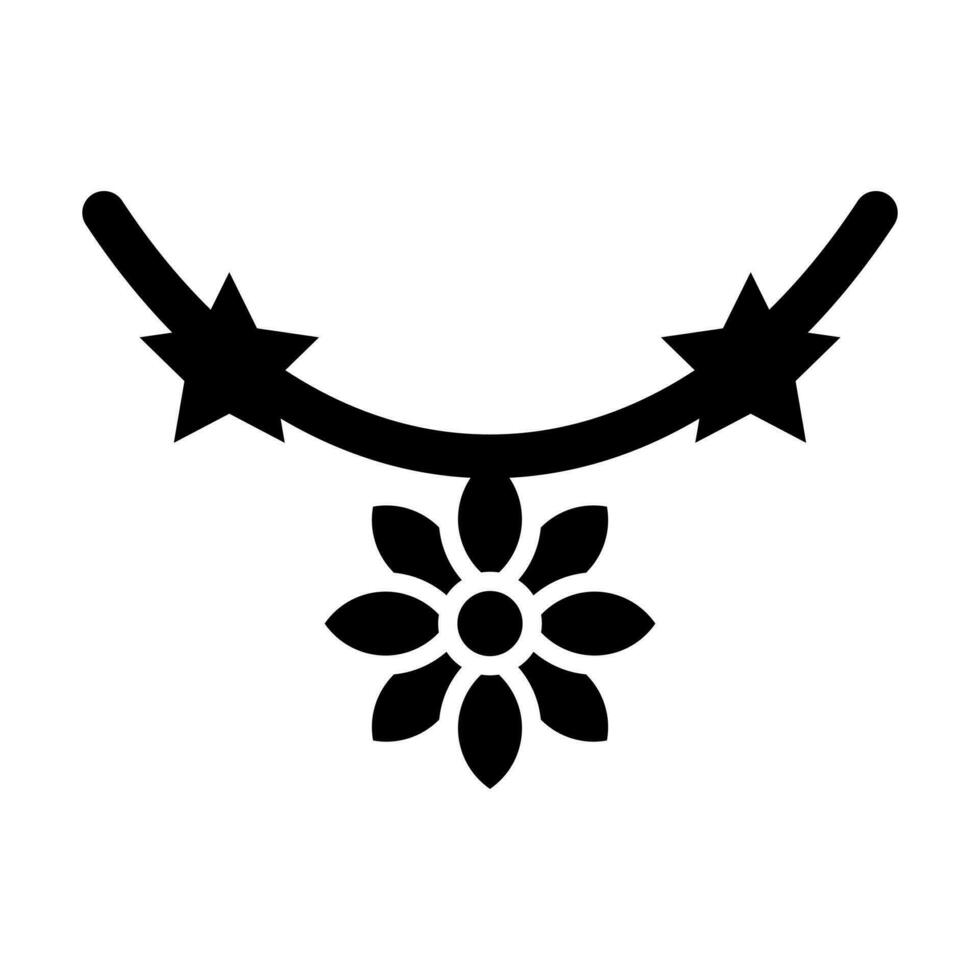 Flower Necklace Vector Glyph Icon Design