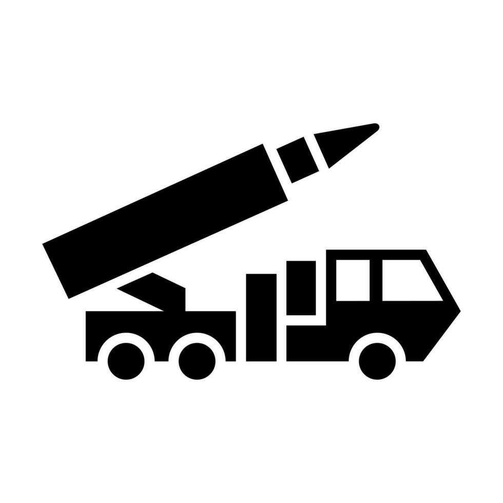 Missile Truck Vector Glyph Icon Design