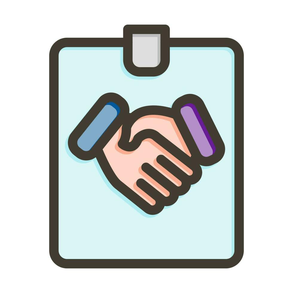 Agreement Vector Thick Line Filled Colors Icon Design